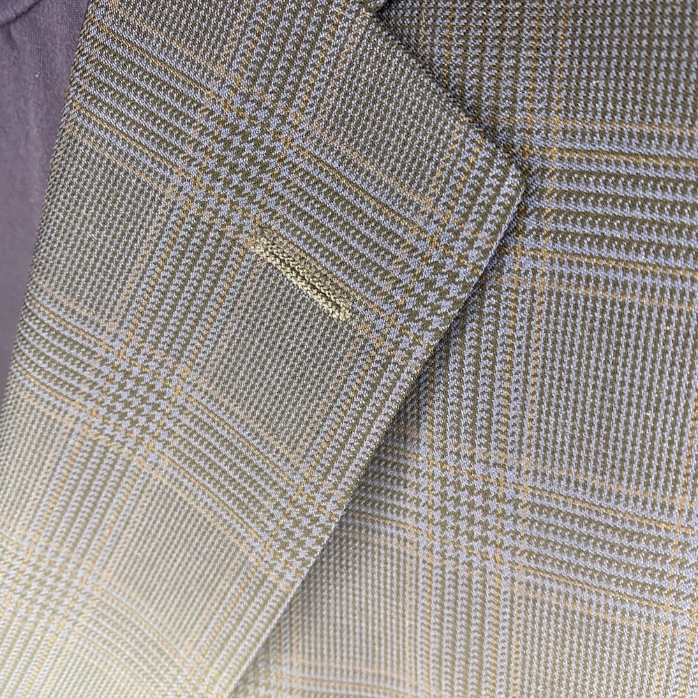 Houndstooth Plaid Tailored Suit Jacket